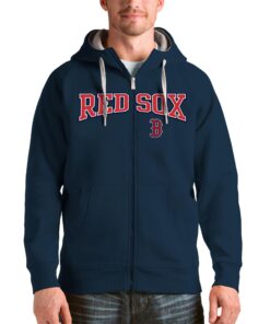 Boston Red Sox Antigua Navy Team Logo Victory Full-Zip Hoodie
