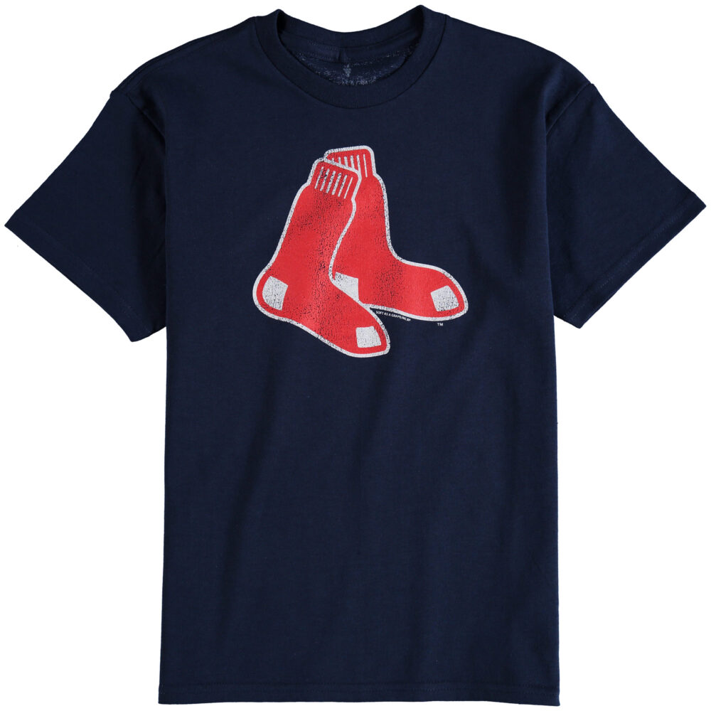 Boston Red Sox Youth Distressed Logo T-Shirt - Navy Blue