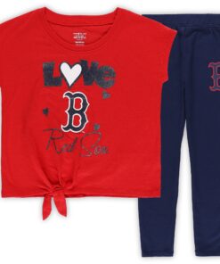 Girls Preschool Boston Red Sox Navy/Red Forever Love Tri-Blend T-Shirt & Leggings Set