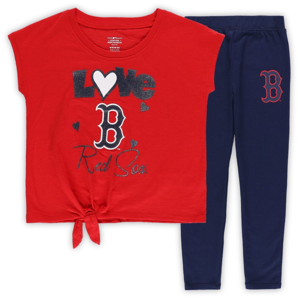 Girls Preschool Boston Red Sox Navy/Red Forever Love Tri-Blend T-Shirt & Leggings Set