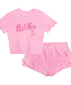 Girls Toddler Boston Red Sox  Branded Pink Dugout Cute T-Shirt & Shorts Set