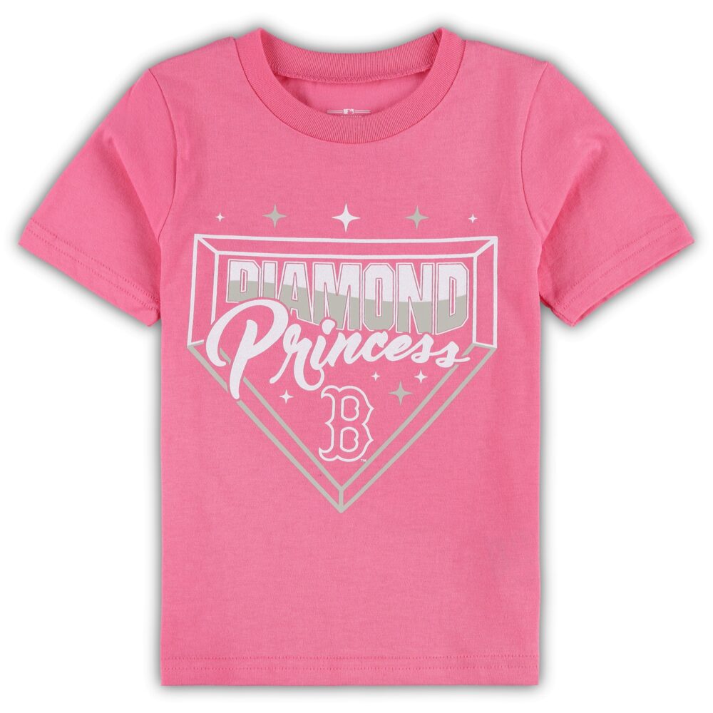 Girls Toddler Boston Red Sox Pink Diamond Princess T-Shirt