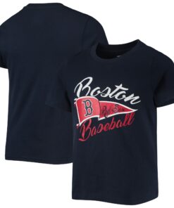Girls Youth Boston Red Sox Navy Team Fly The Flag T-Shirt