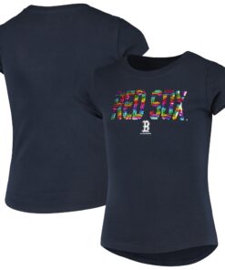 Girls Youth Boston Red Sox New Era Navy Flip Sequin T-Shirt