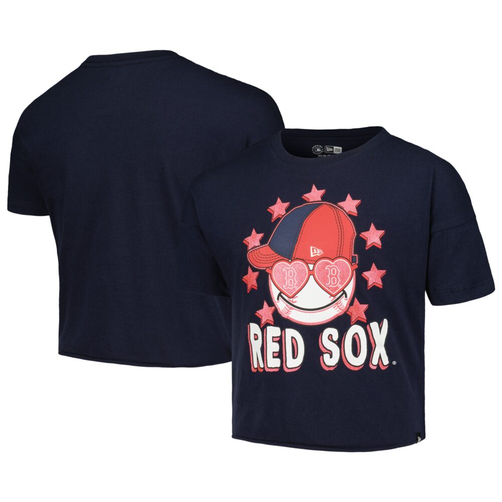 Girls Youth Boston Red Sox New Era Navy Team Half Sleeve T-Shirt