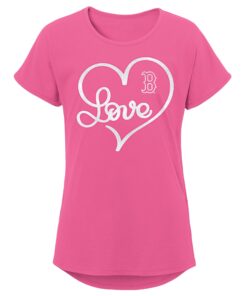 Girls Youth Boston Red Sox Pink Lovely T-Shirt