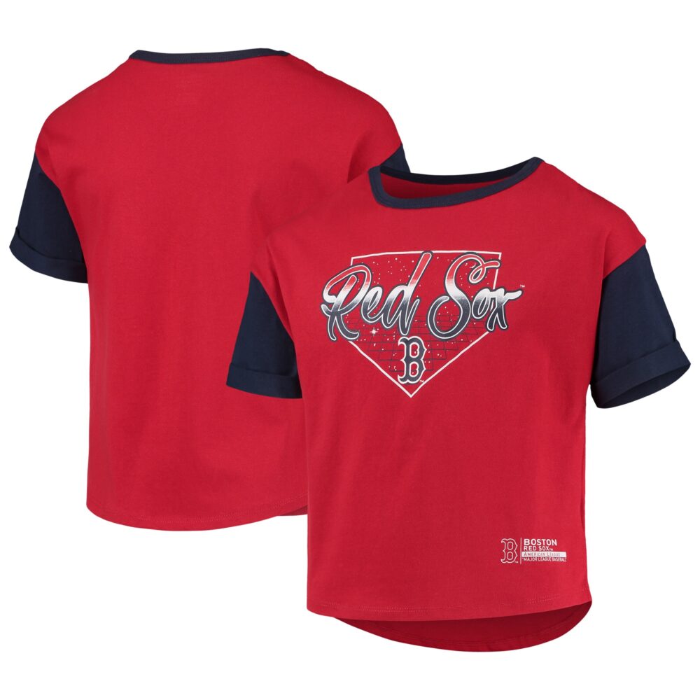 Girls Youth Boston Red Sox Red Bleachers T-Shirt