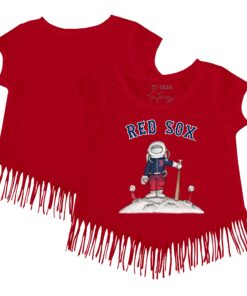Girls Youth Boston Red Sox Tiny Turnip Red Astronaut Fringe T-Shirt