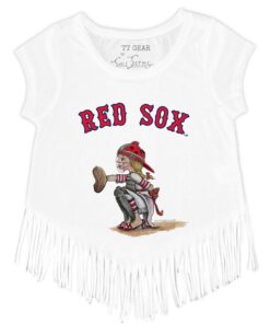 Girls Youth Boston Red Sox Tiny Turnip White Kate the Catcher Fringe T-Shirt