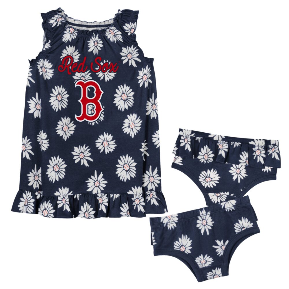 Infant Boston Red Sox  Branded Navy Hop Skip Diaper Cover Set