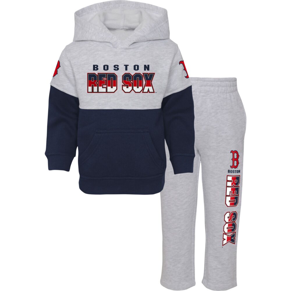 Infant Boston Red Sox Navy/Heather Gray Playmaker Pullover Hoodie & Pants Set