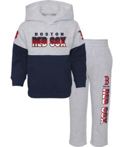 Infant Boston Red Sox Navy/Heather Gray Playmaker Pullover Hoodie & Pants Set