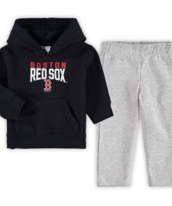 Infant Boston Red Sox Navy/Heathered Gray Fan Flare Fleece Hoodie and Pants Set