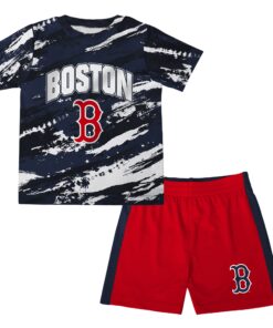 Infant Boston Red Sox Navy/Red Stealing Homebase 2.0 T-Shirt & Shorts Set
