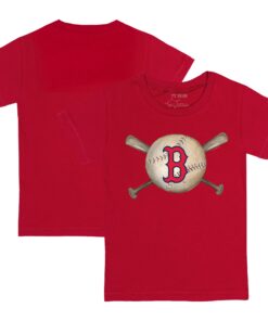 Infant Boston Red Sox Tiny Turnip Red Baseball Cross Bats T-Shirt