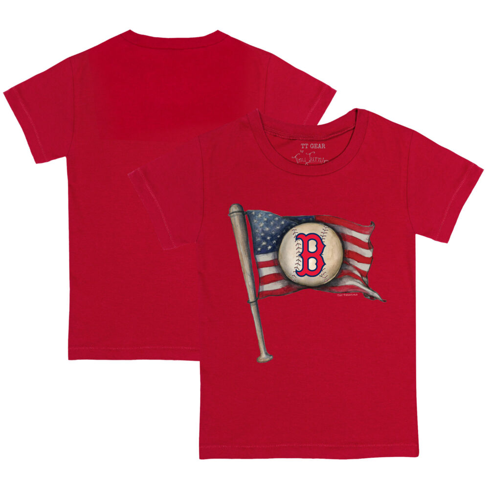 Infant Boston Red Sox Tiny Turnip Red Baseball Flag T-Shirt