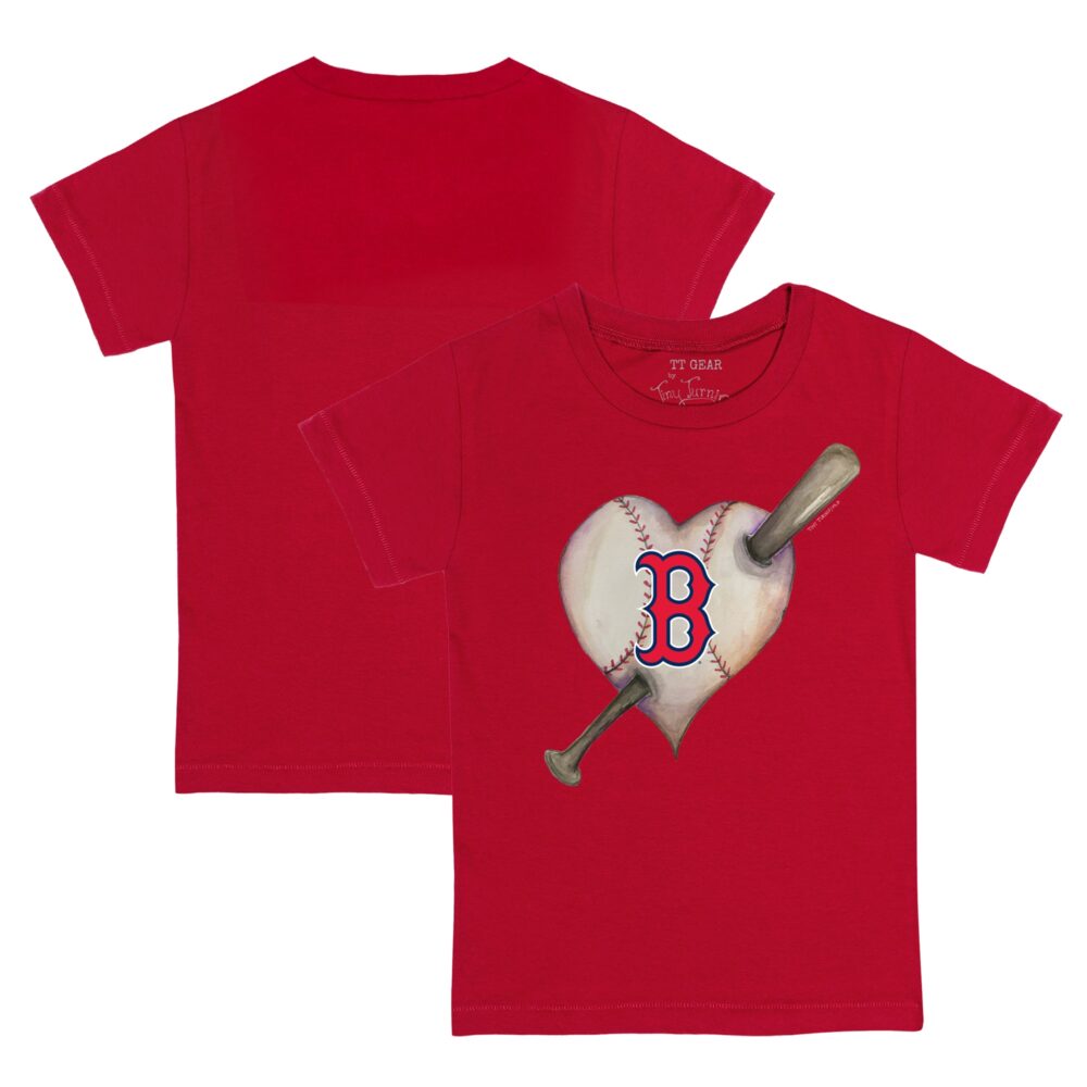 Infant Boston Red Sox Tiny Turnip Red Heart Bat T-Shirt