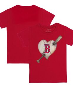 Infant Boston Red Sox Tiny Turnip Red Heart Bat T-Shirt