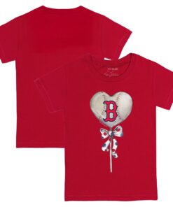 Infant Boston Red Sox Tiny Turnip Red Heart Lolly T-Shirt