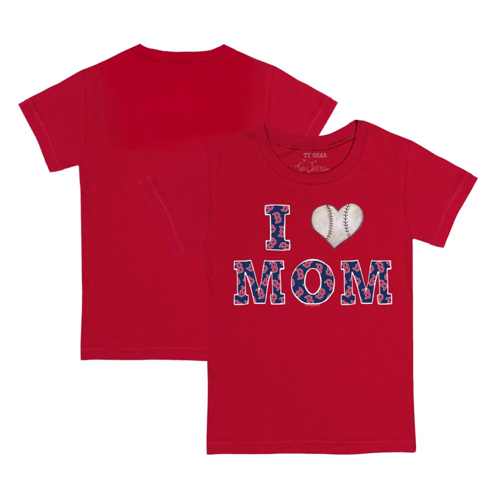 Infant Boston Red Sox Tiny Turnip Red I Love Mom T-Shirt
