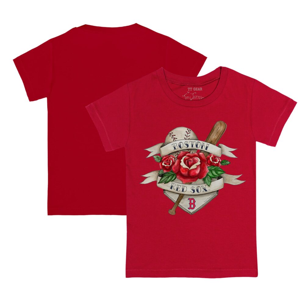 Infant Boston Red Sox Tiny Turnip Red Tattoo Rose T-Shirt