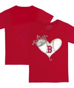 Infant Boston Red Sox Tiny Turnip Red Tiara Heart T-Shirt