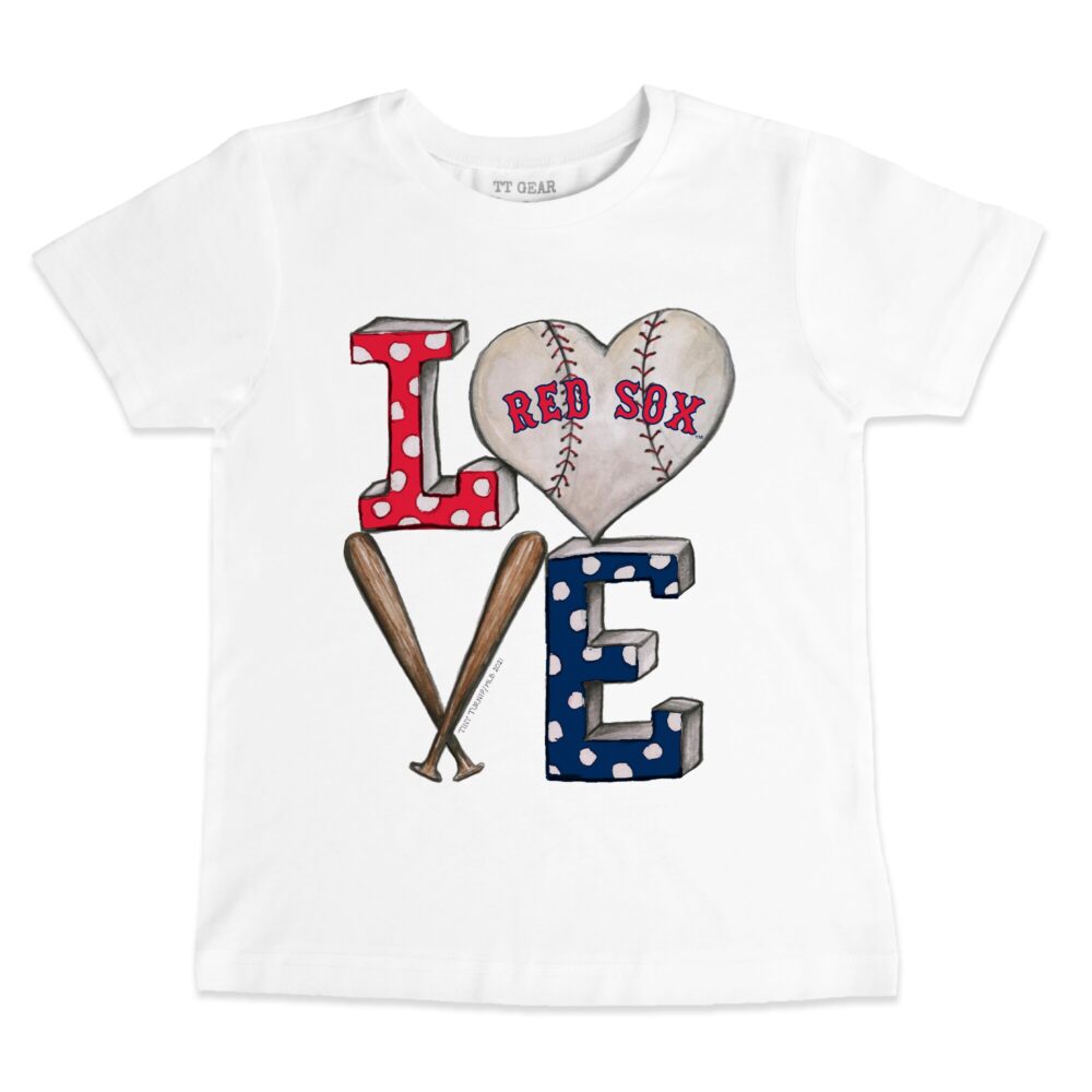 Infant Boston Red Sox Tiny Turnip White Baseball Love T-Shirt