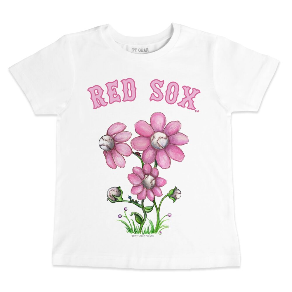 Infant Boston Red Sox Tiny Turnip White Blooming Baseballs T-Shirt