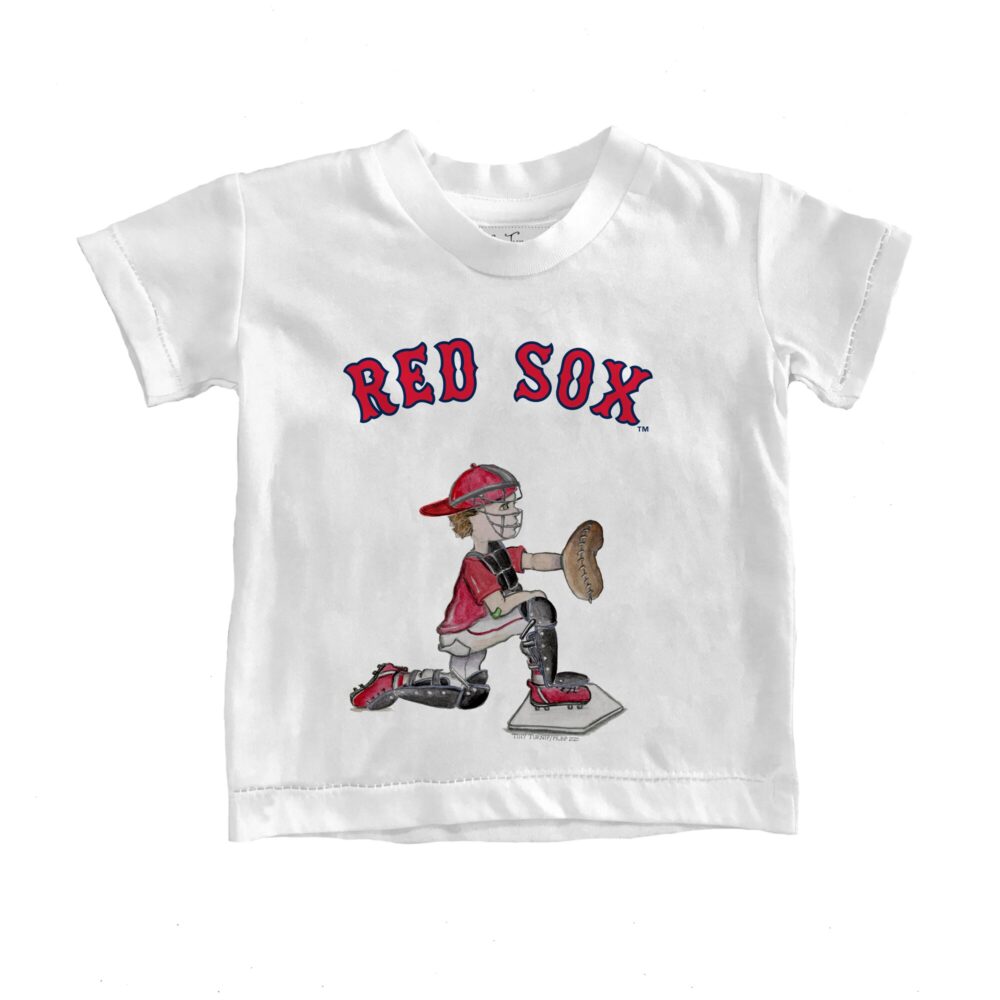Infant Boston Red Sox Tiny Turnip White Caleb the Catcher T-Shirt