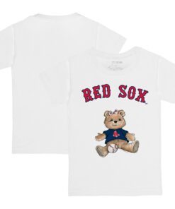 Infant Boston Red Sox Tiny Turnip White Girl Teddy T-Shirt