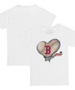 Infant Boston Red Sox Tiny Turnip White Heart Banner T-Shirt