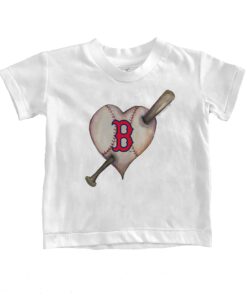 Infant Boston Red Sox Tiny Turnip White Heart Bat T-Shirt