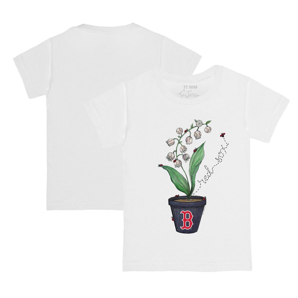 Infant Boston Red Sox Tiny Turnip White Lilies & Ladybugs T-Shirt