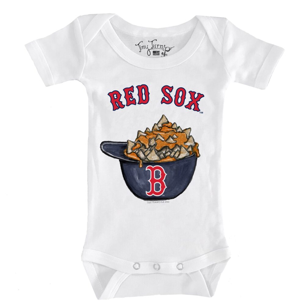 Infant Boston Red Sox Tiny Turnip White Nacho Helmet T-Shirt