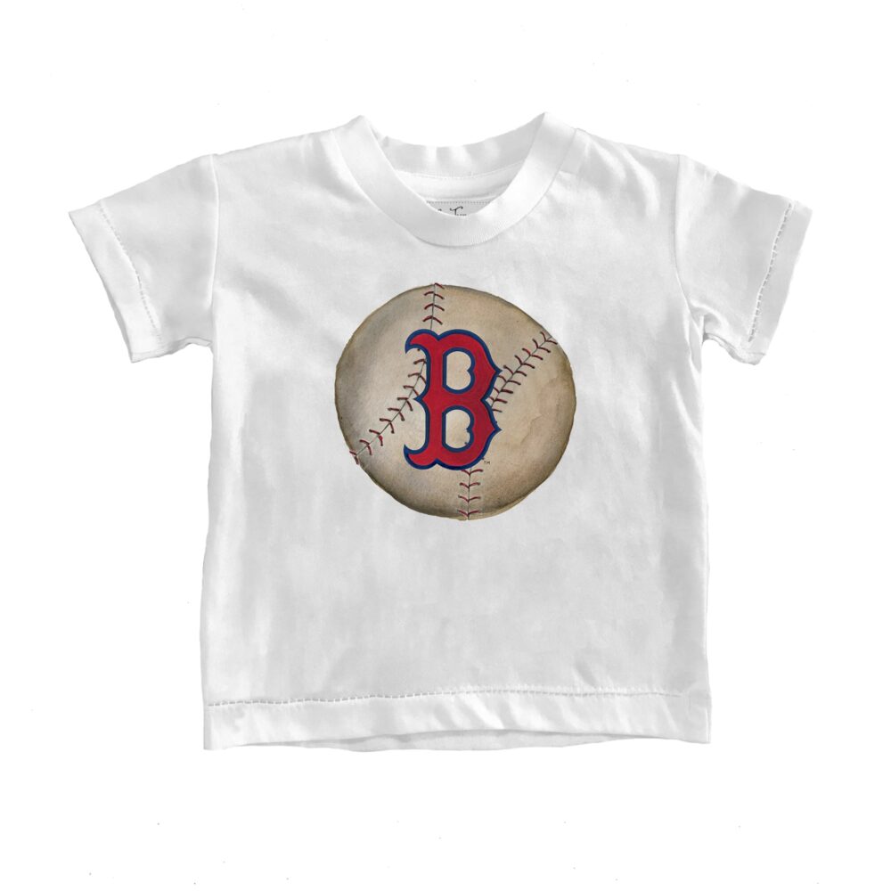 Infant Boston Red Sox Tiny Turnip White Stitched Baseball T-Shirt