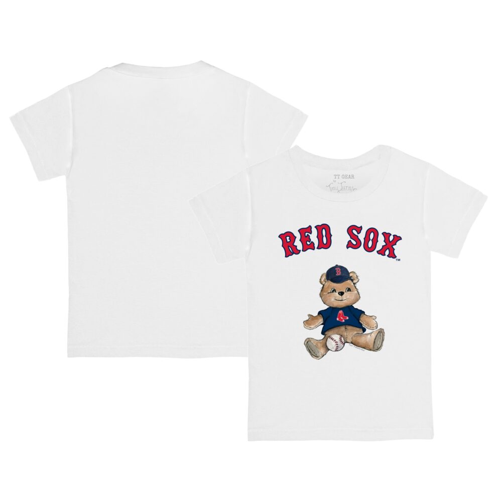 Infant Boston Red Sox Tiny Turnip White Teddy Boy T-Shirt