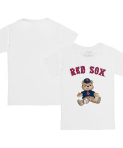 Infant Boston Red Sox Tiny Turnip White Teddy Boy T-Shirt