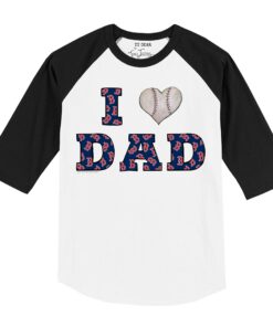 Infant Boston Red Sox Tiny Turnip White/Black I Love Dad 3/4-Sleeve Raglan T-Shirt