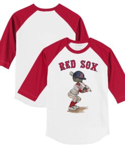Infant Boston Red Sox Tiny Turnip White/Red James Raglan 3/4-Sleeve T-Shirt