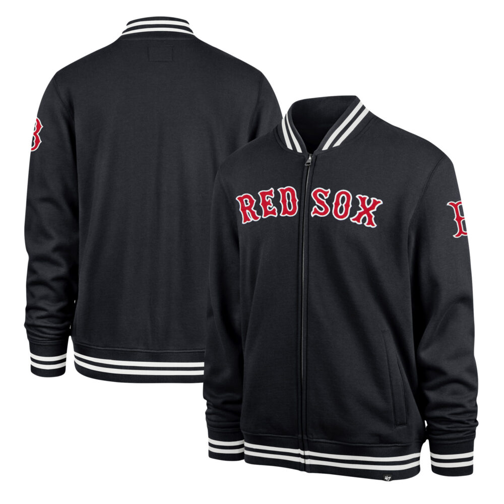 Men's Boston Red Sox '47 Black Wax Pack Pro Camden Full-Zip Track Jacket