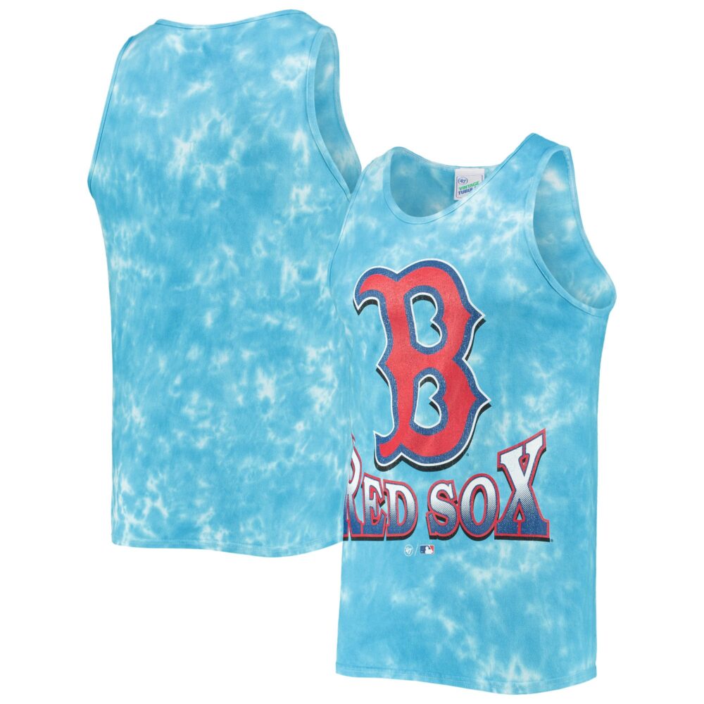 Men's Boston Red Sox '47 Blue Big Leaguer Tubular Tie-Dye Tank Top