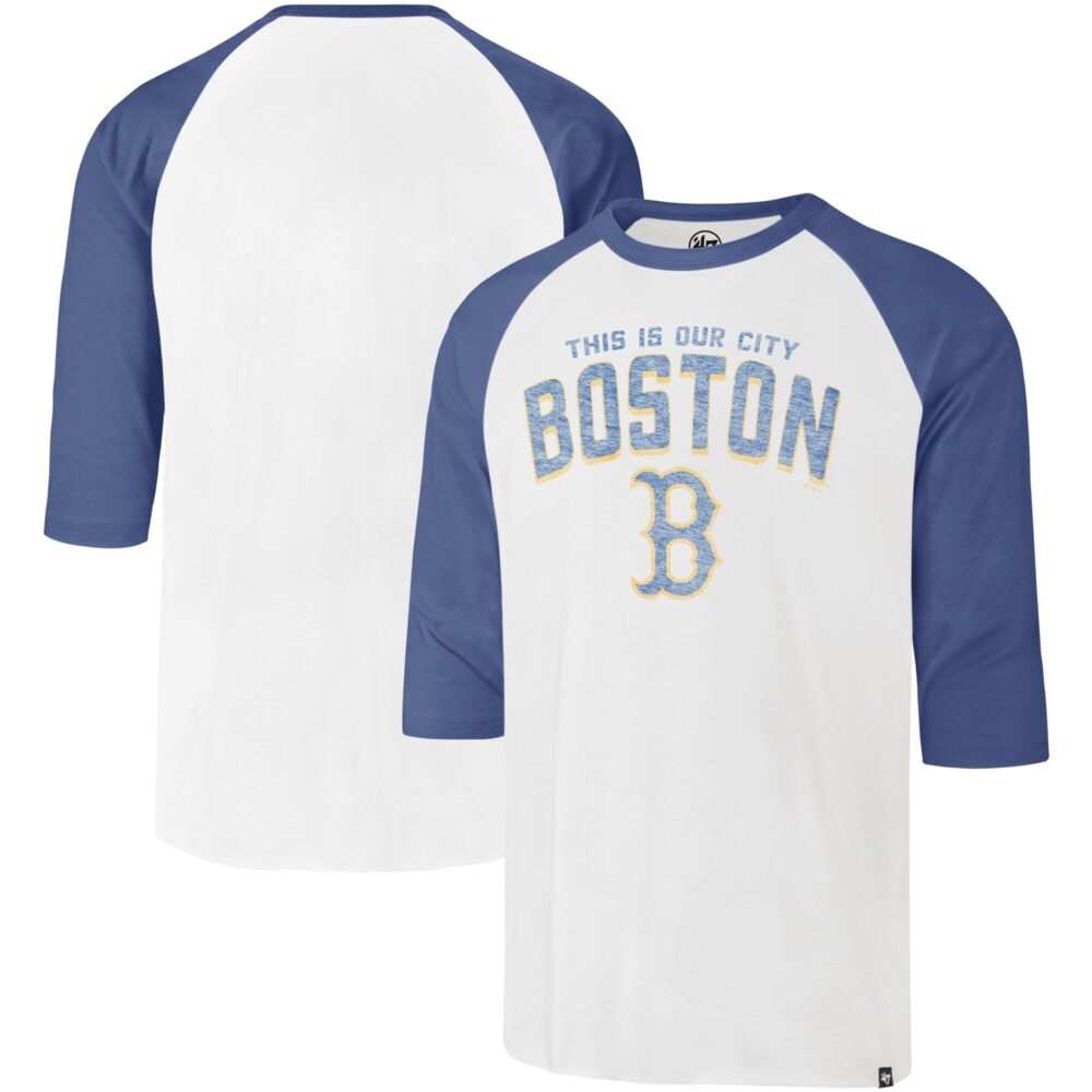 Men's Boston Red Sox '47 Cream City Connect Crescent Franklin Raglan 3/4-Sleeve T-Shirt