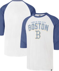 Men's Boston Red Sox '47 Cream City Connect Crescent Franklin Raglan 3/4-Sleeve T-Shirt