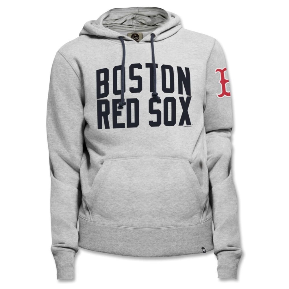 Men's Boston Red Sox '47 Gray Gamebreak Cross Check Pullover Hoodie