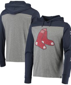 Men's Boston Red Sox '47 Heathered Gray/Navy Franklin Wooster Pullover Hoodie
