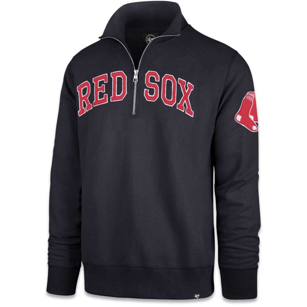 Men's Boston Red Sox '47 Navy Blitz Quarter-Zip Pullover Sweatshirt