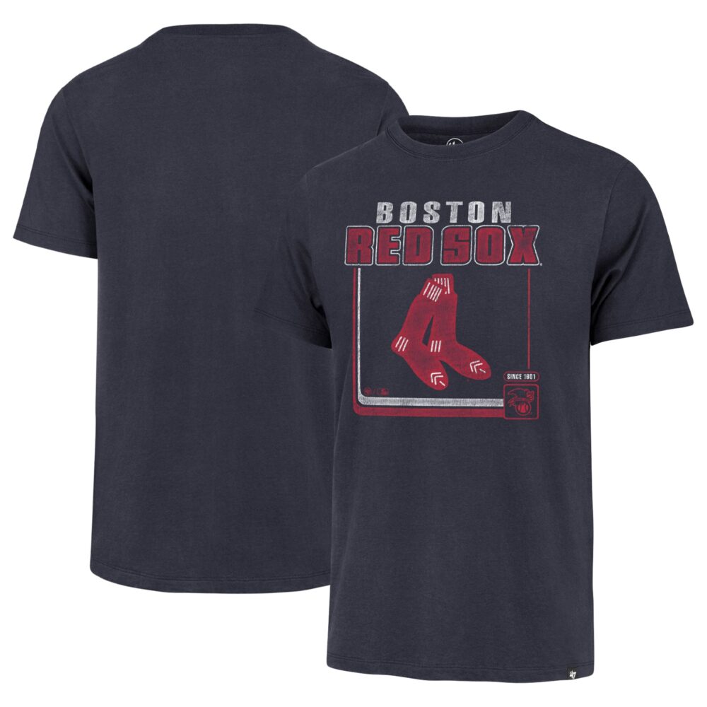 Men's Boston Red Sox  '47 Navy Cooperstown Collection Borderline Franklin T-Shirt
