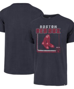 Men's Boston Red Sox  '47 Navy Cooperstown Collection Borderline Franklin T-Shirt