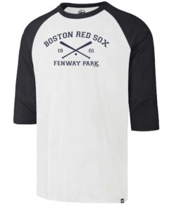 Men's Boston Red Sox '47 Navy Cross Bats Three-Quarter Sleeve T-Shirt