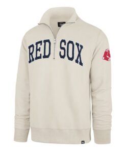 Men's Boston Red Sox '47 Oatmeal Blitz Quarter-Zip Pullover Sweatshirt